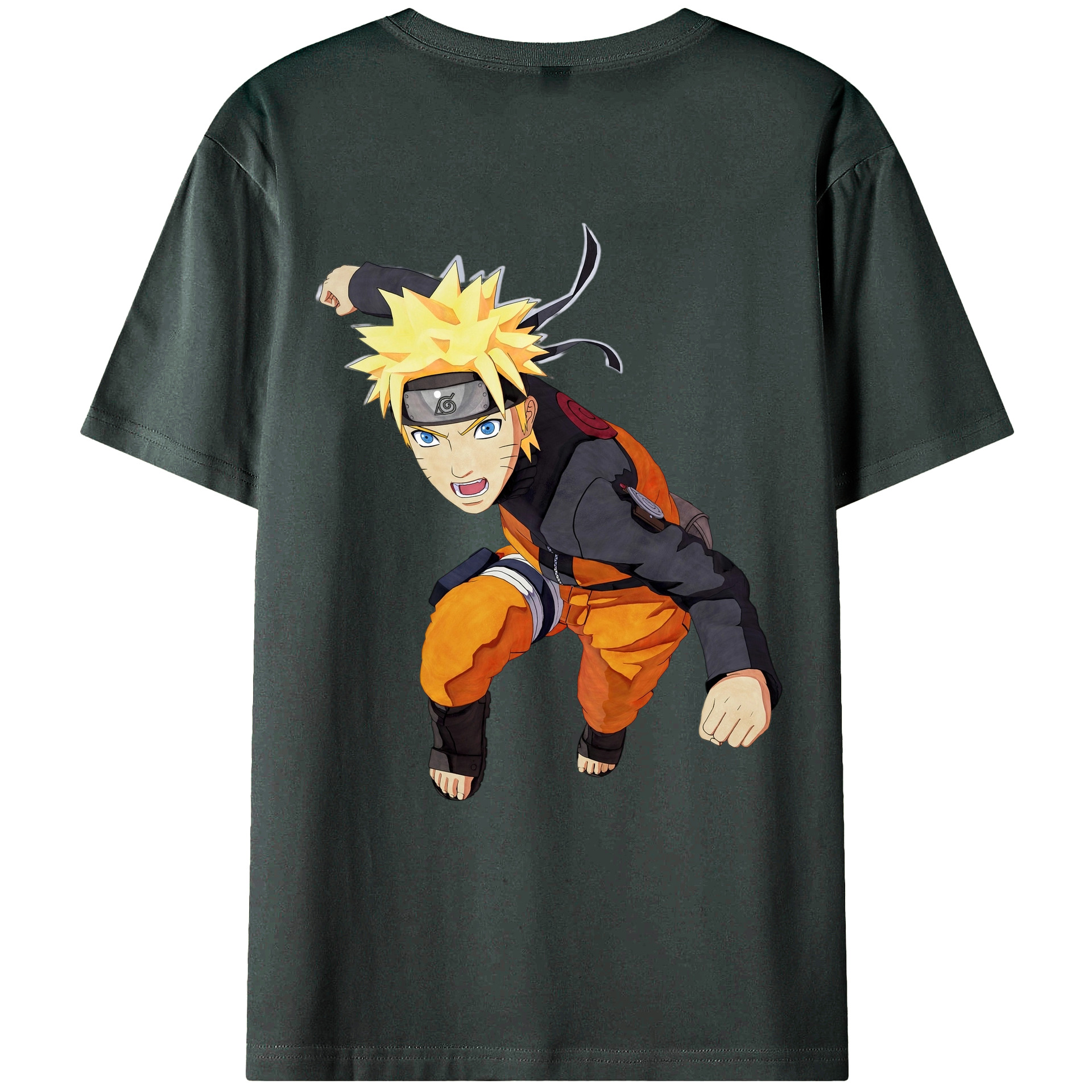 （画像用） NARUTO -ナルト- うずまき ナルト Uzumaki Naruto 綿100％ メンズ半袖Tシャツ（バックプリント） 通気性